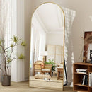 Espejo ovalado con base recta 170 x 70 cm con soporte de suelo