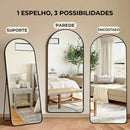 Espejo ovalado con base recta 170 x 70 cm con soporte de suelo